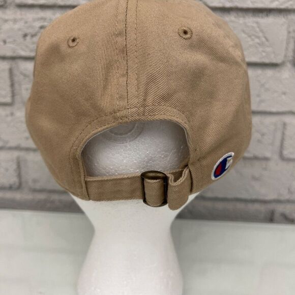 Champion Unisex Tan White Logo Sports Cap Hat OSFA - Picture 3 of 6